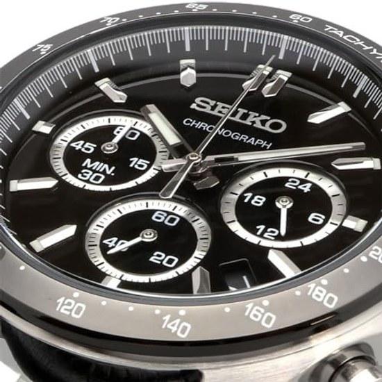 SEIKO 1 5-секундный хронограф Кварцевые наручные часы Мужские SBTR021 Черная кожа