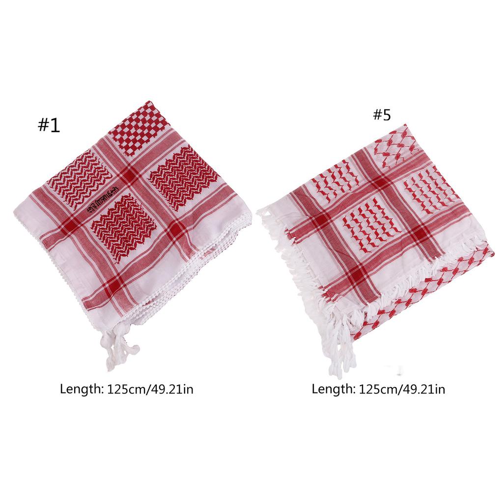 Religious Arab Adult Keffiyeh Headscarf Turban Jacquard Pattern Scarf Outdoor Headscarf for Male Daily Hair Accessory