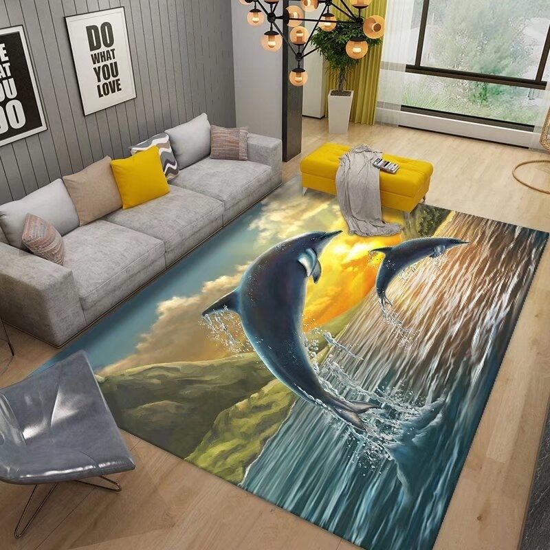 3D морской пляжный ковер для гостиной, спальни, противоскользящий диван, пол, большой декоративный ковер, домашний прихожая, балкон, коврик для ванной комнаты