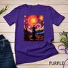 Witch Halloween Pink Breast Cancer Starry Night Van Gogh Art Unisex T-shirt 8