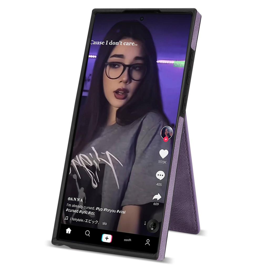 Многофункциональный чехол для мобильного телефона Samsung S24Ultra S23 и A54 с откидным держателем для карт и боковой наклейкой.