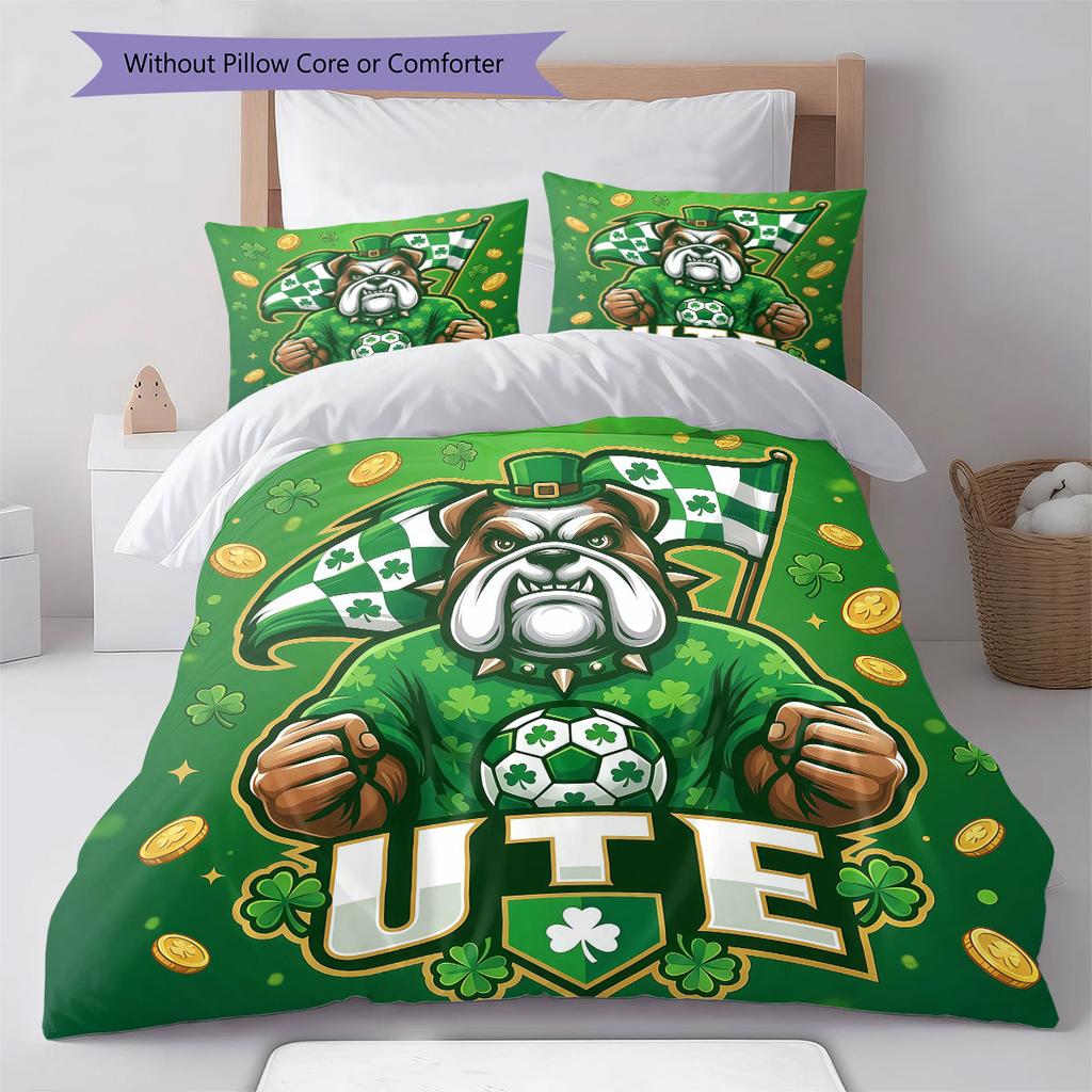 UjpestFC Pattern Bedding Quilt Set Quilt Cover Pillowcase Home Decoration Birthday Gift (1 * duvet cover + 2 * pillowcase, without core)
