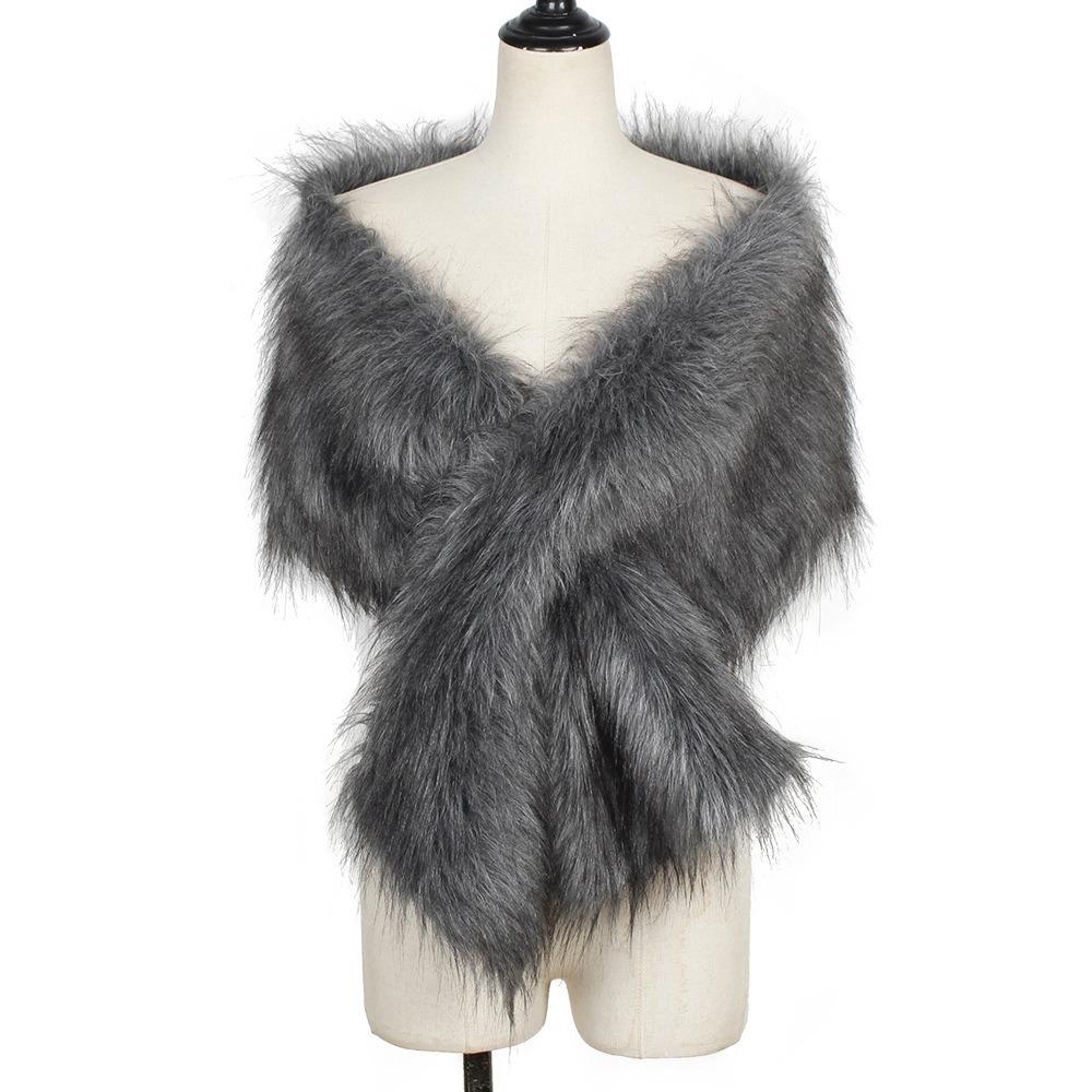 Faux Fur Warm Cheongsam Shawl Widened Pashmina Wraps Fashion Luxury Shawls Daily