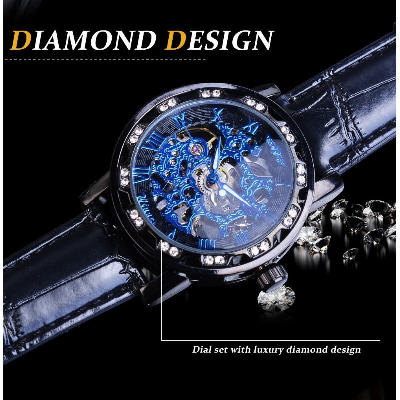 Winner Watch Мужская мода Досуг Классические популярные механические часы со стразами