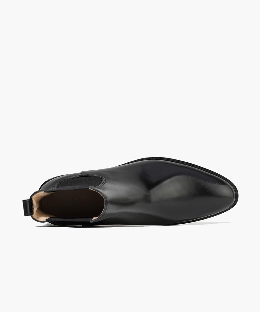 Firenze Atelier Sharpline Minimal Glossy Cowhide Chelsea Boots 3331-B [Black Box]