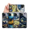 Tempered Glass Phone Case for iPhone Samsung Galaxy Infinix TPU Soft Edge Luxury Oil Painting Starrys Series Shockproof Smartphone Cover