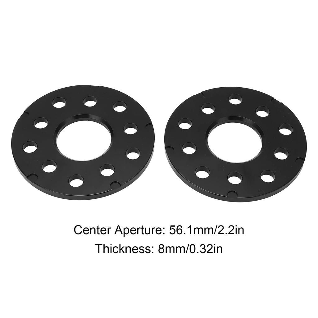 Hubcentric Wheel Spacers, Aluminum Alloy Wheel Spacers, 56.1mm Center Diameter, 8mm Thickness, Replacement for Seat, 5x114.3 Hub, Black
