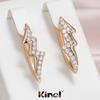 Kinel Shiny Zircon Full Paved Drop Earrings For Women Luxury Party Wedding Fine Jewelry
