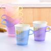 10pcs Anti-Scald Insulated Disposable Paper Cup Holder Heat Resistant Translucent Tea Cup Sleeve Plastic Paper Cup Stand Pantry
