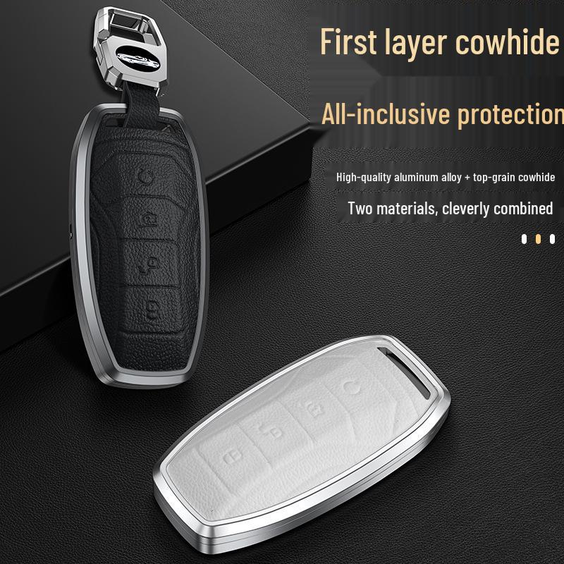 BYD Car Key Fob Case: Qin Pro, Song PLUS, Han MAX, Tang E9 - Aluminum Alloy Shell and Buckle