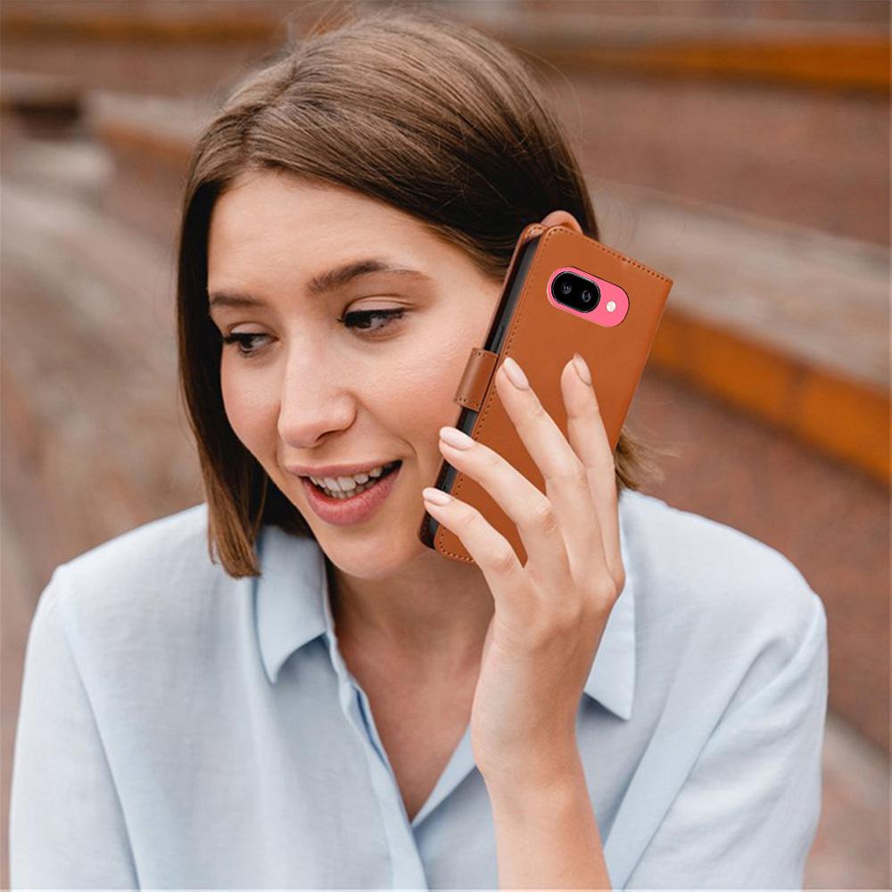 For Google Pixel 9a Case RFID Blocking Leather Wallet Flip Phone Cover with Wrist Strap