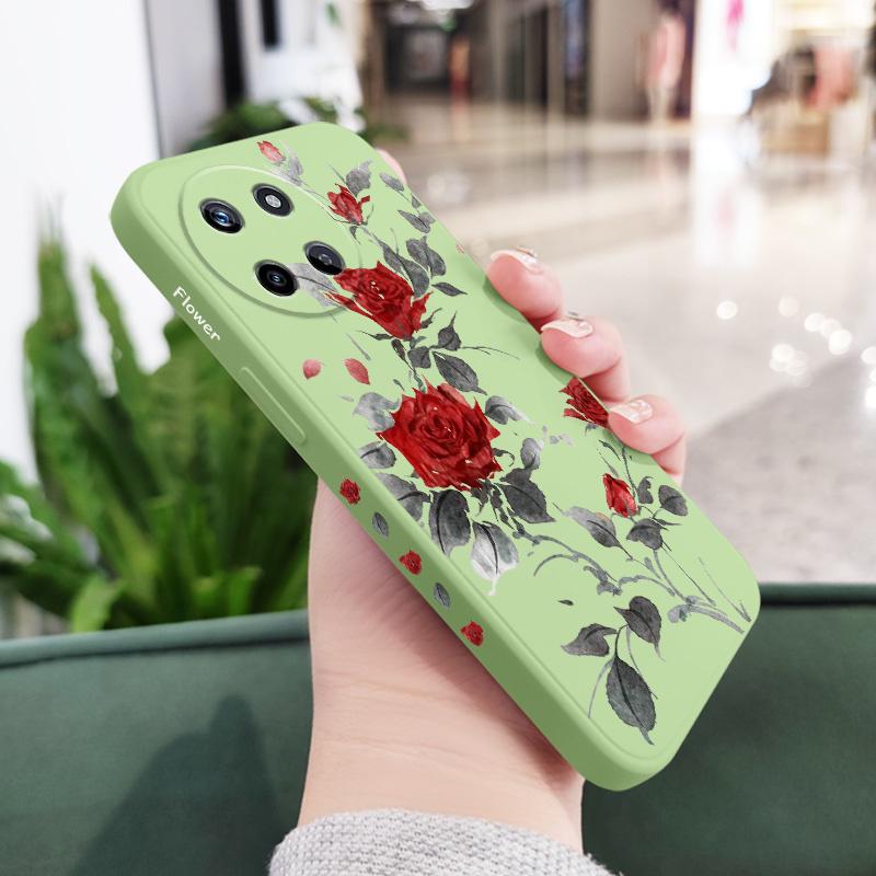 Изящный чехол с розой для OPPO Realme 11 10 9 9i 8 8i 7 Pro Plus C35 C21Y C25Y C25 4G 5G, чехол из жидкого силикона