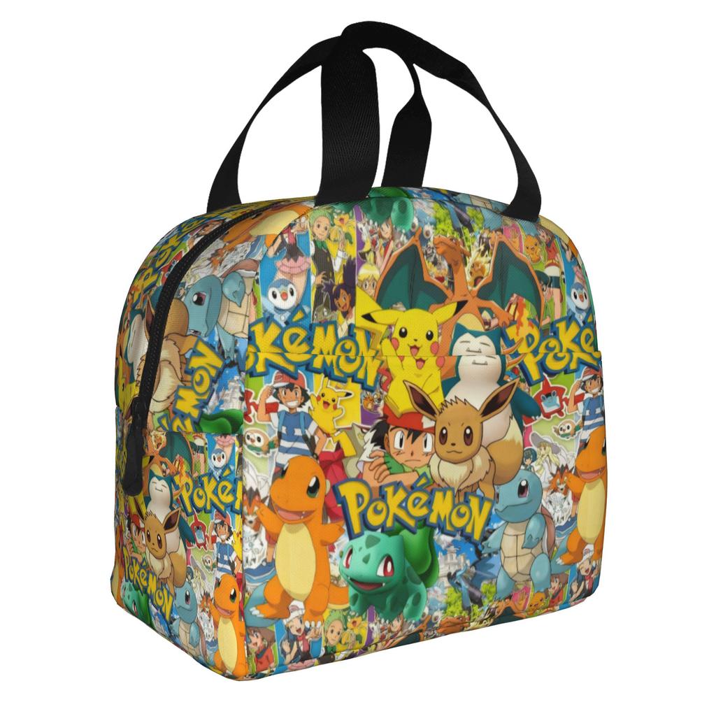 R Team Rocket Cartoon Insulated Lunch Bags for Women Anime Portable Cooler Thermal Bento Box School