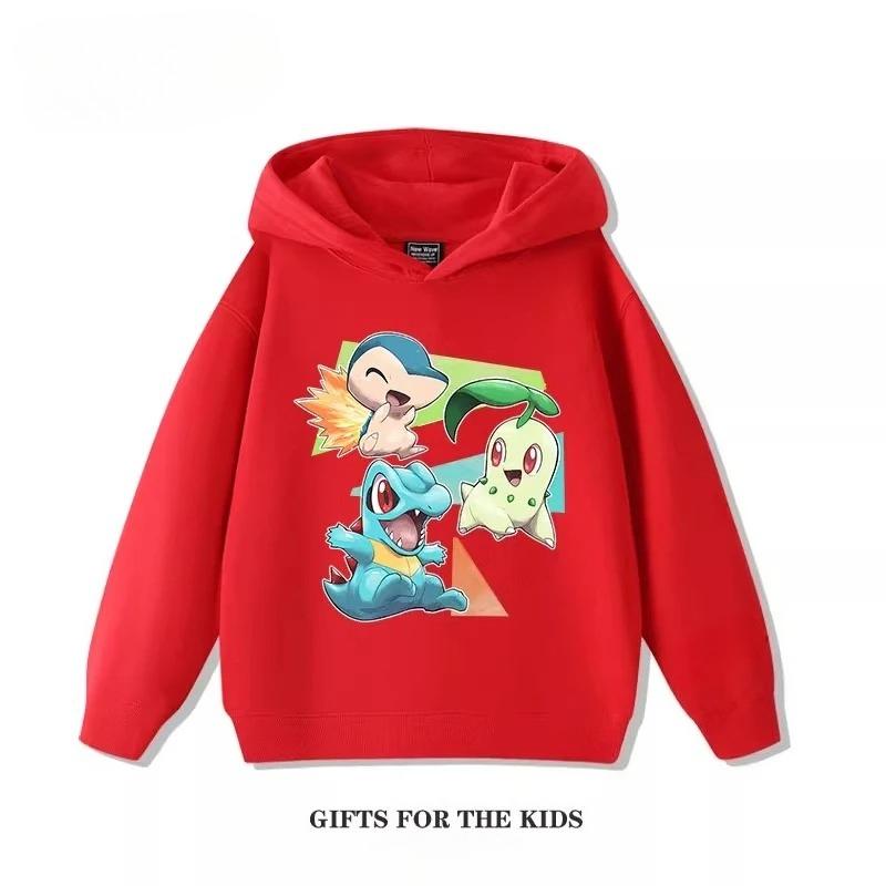 Autumn Cartoon Pokémon 3D Printed Hoodies Fashionable Casual Sports Long Sleeved Children's Boy and Girl Kids Unisex Hooded Sweatshirts