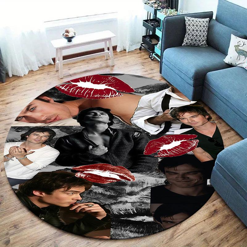 The Vampire Round Area Rug,Carpet Rug for Living Room Bedroom Sofa Playroom Decor,Non-slip Floor Mat