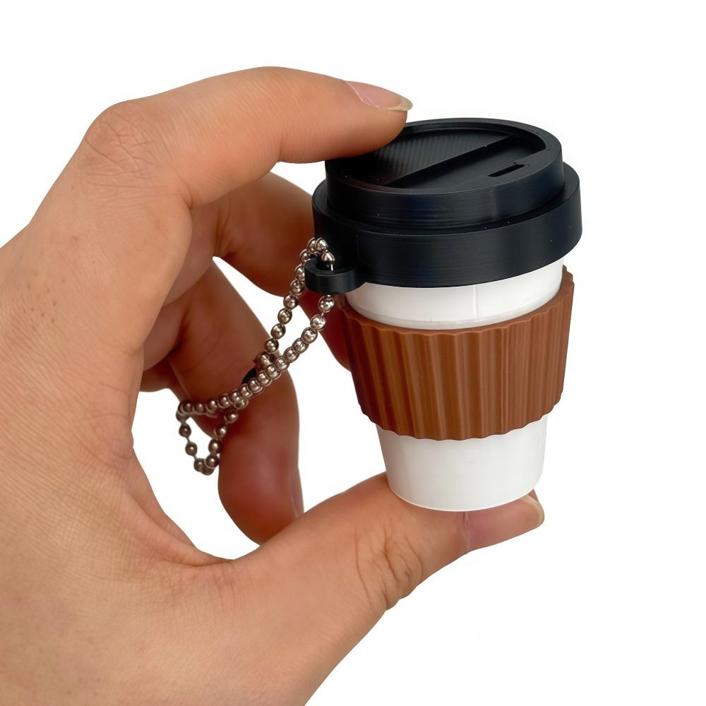 Simulation Clicker Key Chain 3D Printed Coffee Calming Keychain Finger Button Pendant Bag Pendant