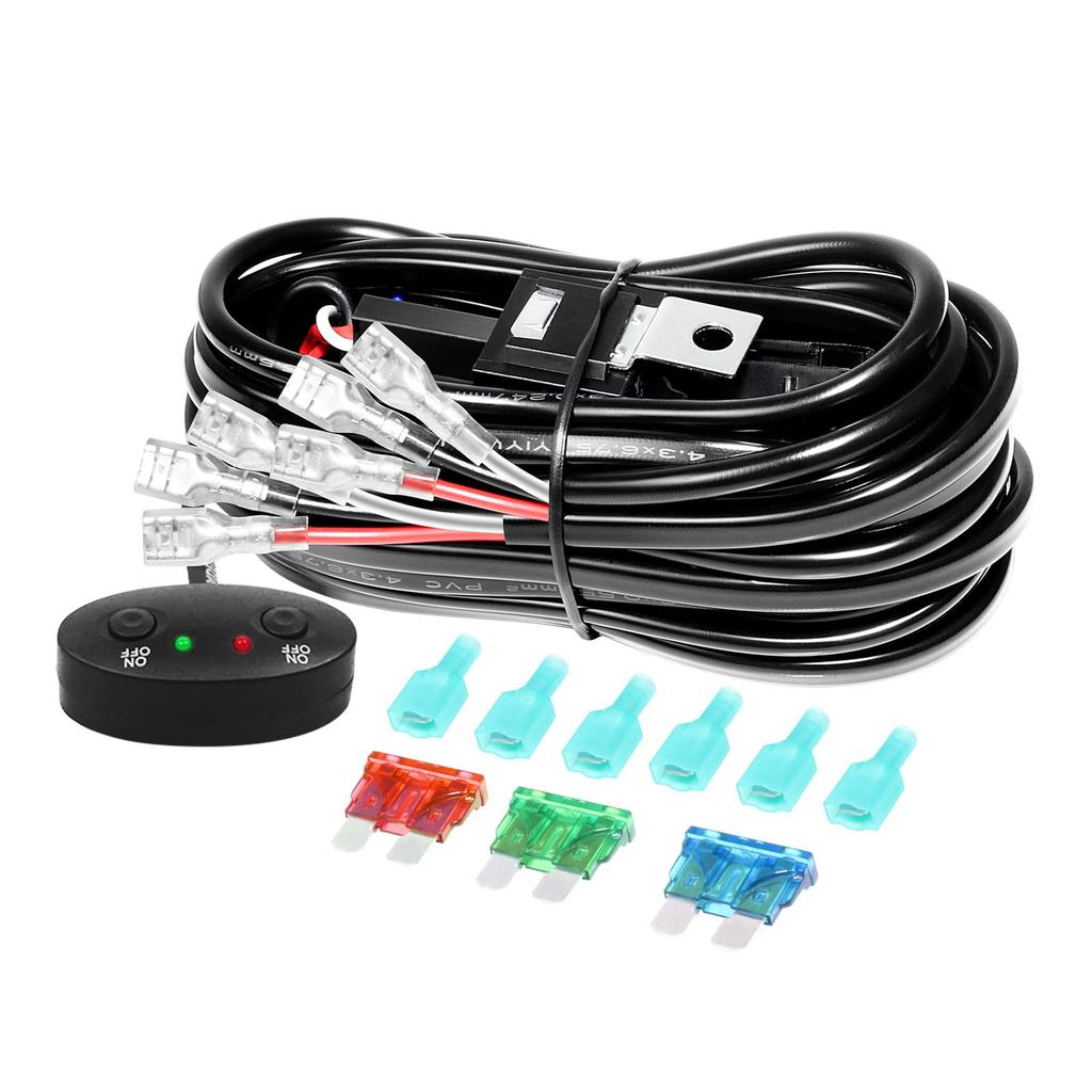 RIGIDON LED Light Bar Wire Harness Kit 18AWG On-Off Switch Power Relay