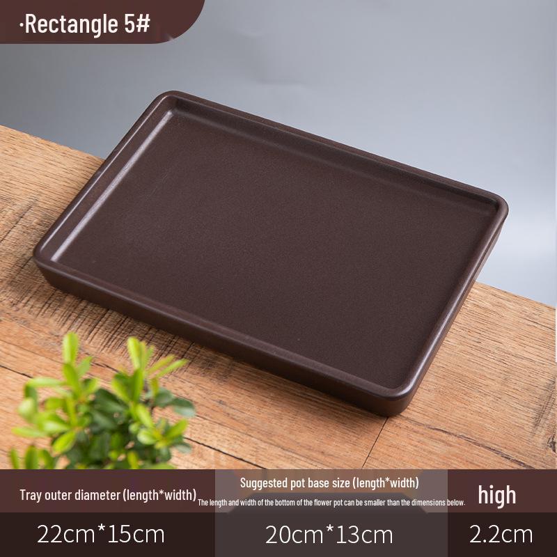 Керамический поддон для цветочного горшка из фиолетовой глины - Прямоугольное/Круглое основание для сбора воды, для бонсай