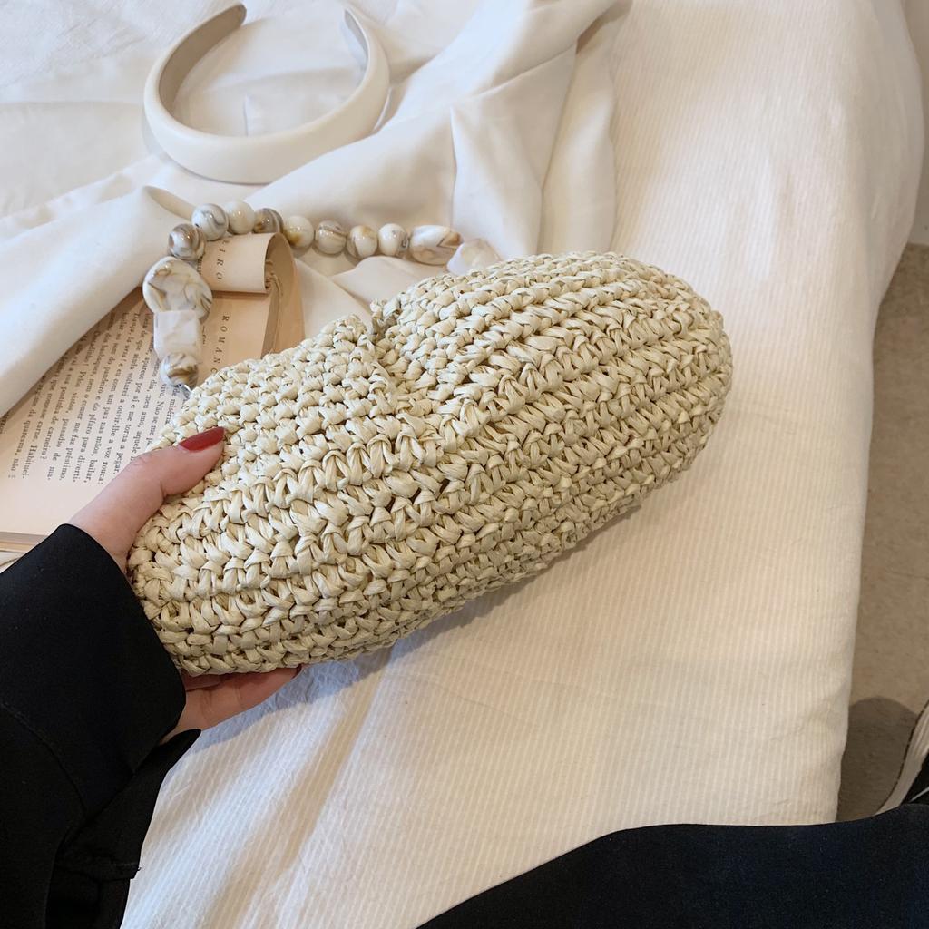 Small Straw Underarm Bags for Women 2024 Summer Crossbody Bags Lady Travel Purses and Handbags Female Shoulder Bag