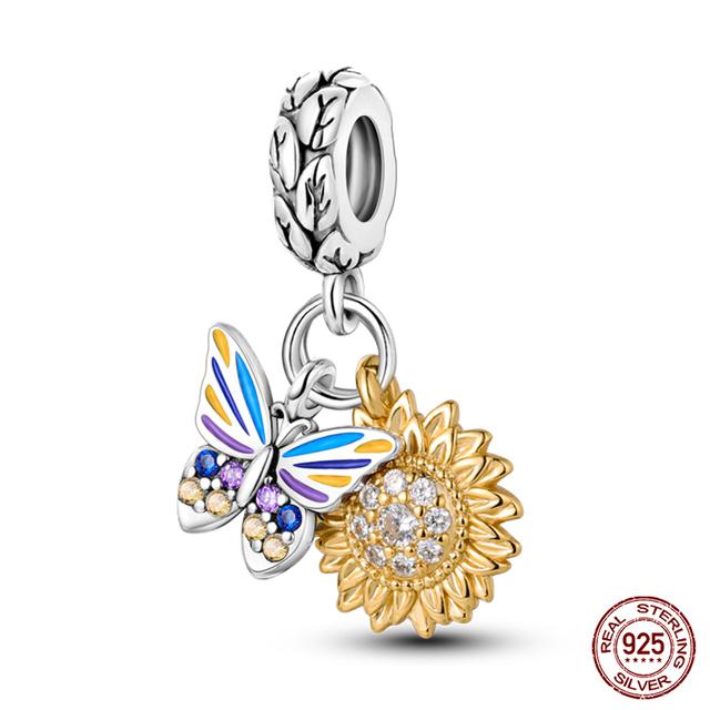 Настоящее серебро 925 пробы, красочные бабочки, Сова, фея, подвески, бусины, подходят для Fasion, оригинальные браслеты 925, ожерелья, изысканные ювелирные изделия «сделай сам»