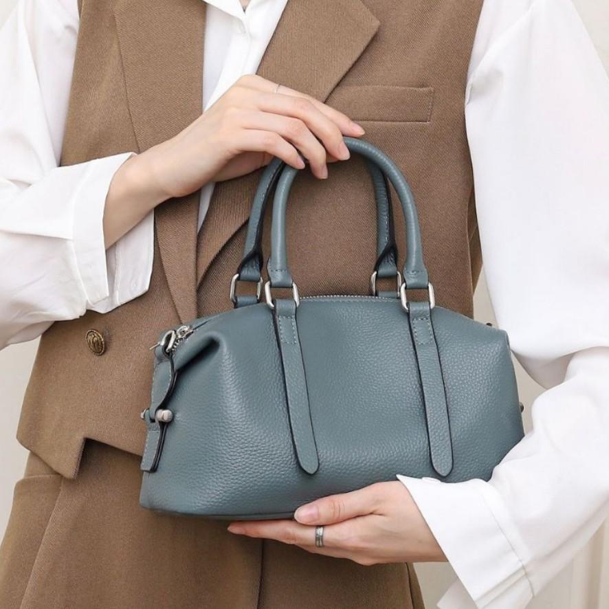 Сумка из коровьей кожи через плечо, сумка-кроссбоди, сумка-ракушка, популярная модная нишевая женская практичная мягкая сумка на одно плечо