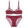 Summer Women Sexy Lace Flowers Embroidery Lingerie Set French 1/2 Thin Cup Push Up Bra Comfort Breathable Intimates Underwear