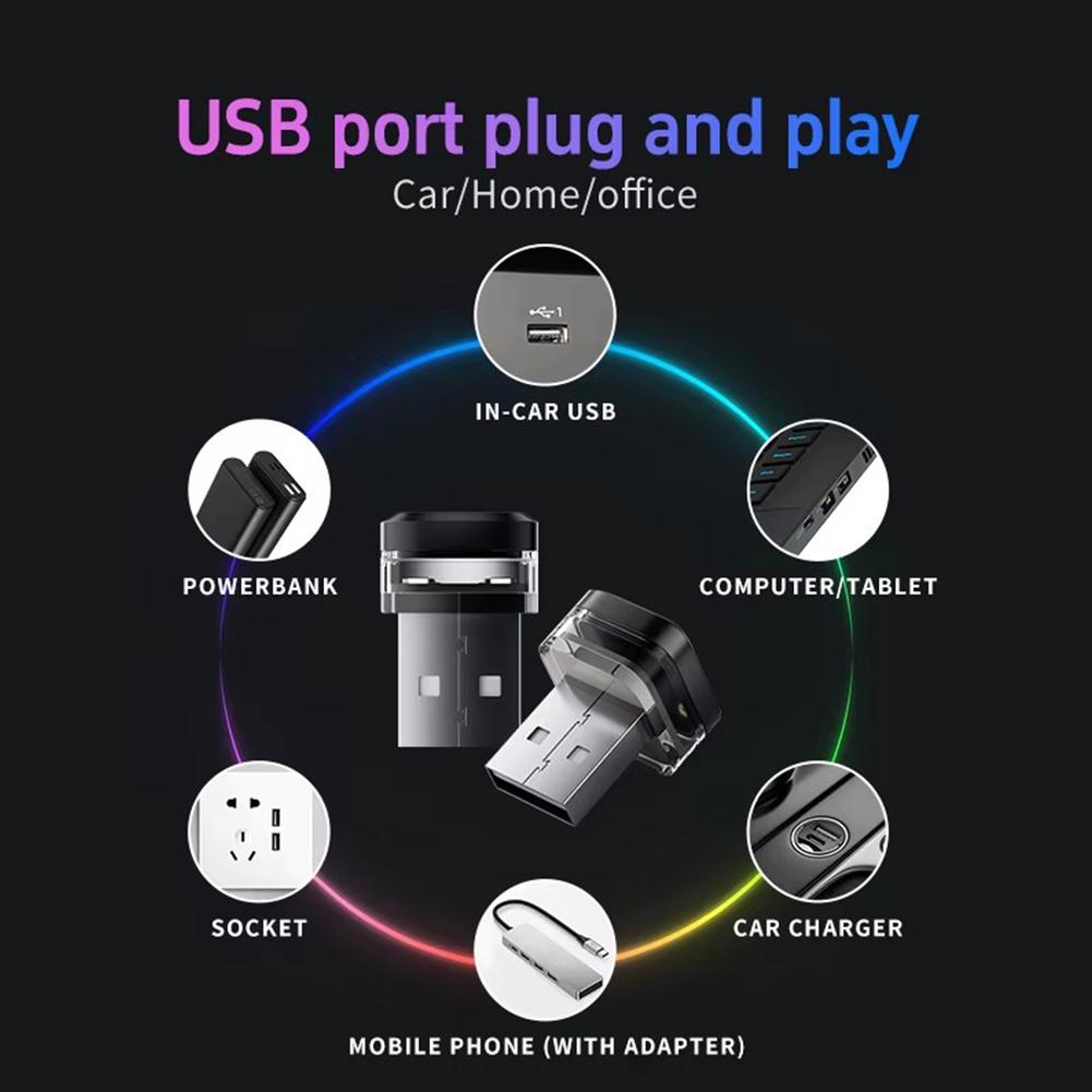Мини USB светодиодная атмосфера для салона автомобиля, светодиодные сигнальные огни, лампа для чтения в автомобиле, декорации, аксессуары для интерьера автомобиля