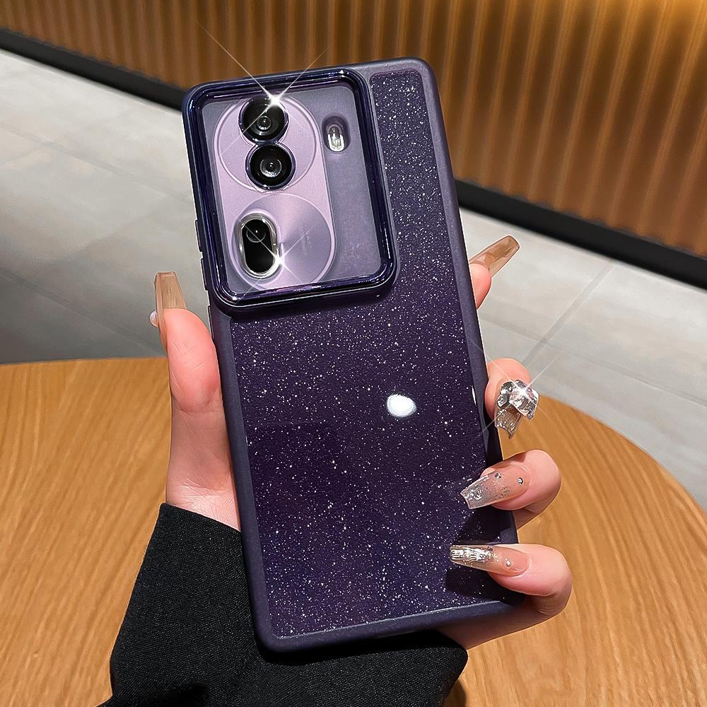 Применимый чехол для мобильного телефона oppoReno12 с защитной пленкой для объектива, подмигивающий, силиконовый Find X7, градиентный блестящий картонный, противо-A2