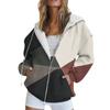 Women's Long Sleeve Print Sweatshirt Long Sleeve Pocket Jacket Zipper Hoodie Coat