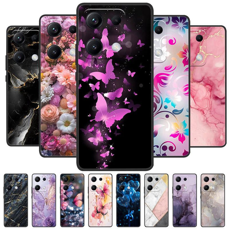 Чехол для телефона Redmi Note 14S 4G 14 s Мраморный рисунок Мягкий силикон Защита от падения Для Xiaomi Redmi Note 14S