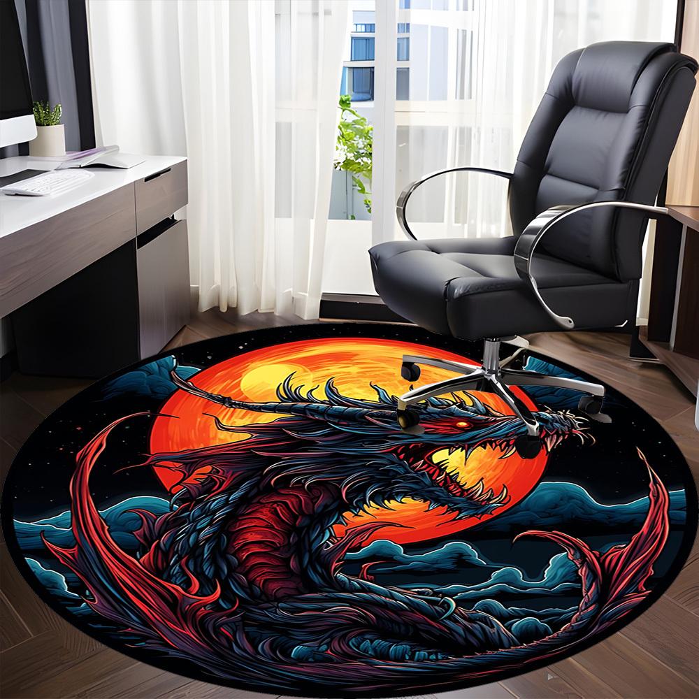 1 шт. Круглый ковер Dragon Moon для офиса, под офисные стулья, в спальню, гостиную, домашний декор, декор комнаты