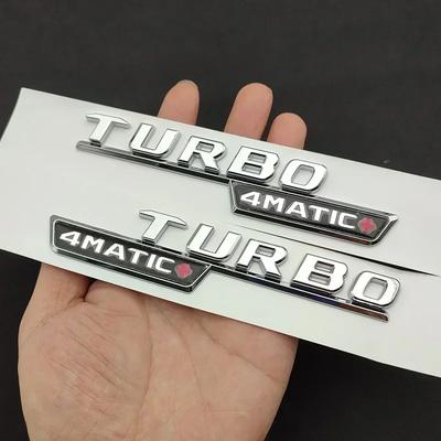 2 шт. Автомобильные буквы Накладка на крыло Значок Турбо 4matic Plus Эмблема Наклейка Mercedes A45 Cla45 Amg C117 Gla45 Gle53 X247 Аксессуары ГОРЯЧЕЕ