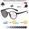 Round Frame Ultra-light Fashion Oversized Comfortable Photochromic Progressive Multifocal Reading Glasses +0.75 To +4
