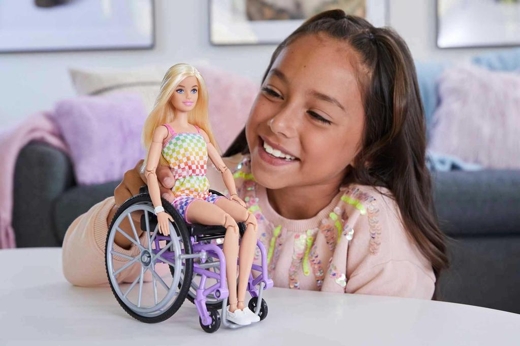 Barbie Fashionista Colorful Romper Doll with Wheelchair HJT13 (Ages 3+)