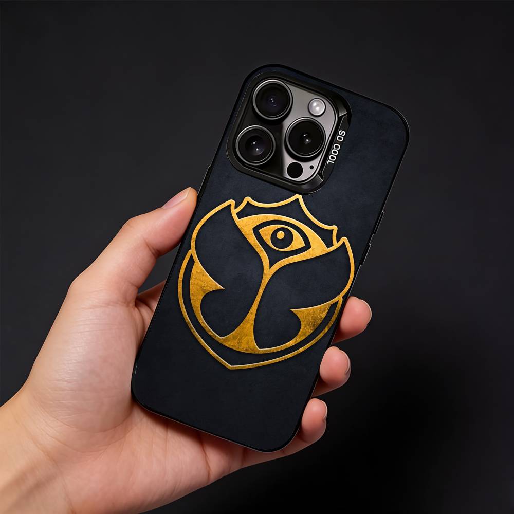 T-Tomorrowland Phone Case For iPhone17, 16,15,14,13,12 Pro Max Black Candy Matte Shockproof Cover