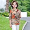 7-quarter Sleeve T-shirt Fashionable Age-reducing Middle-aged Elderly Top Square Collar Shirt