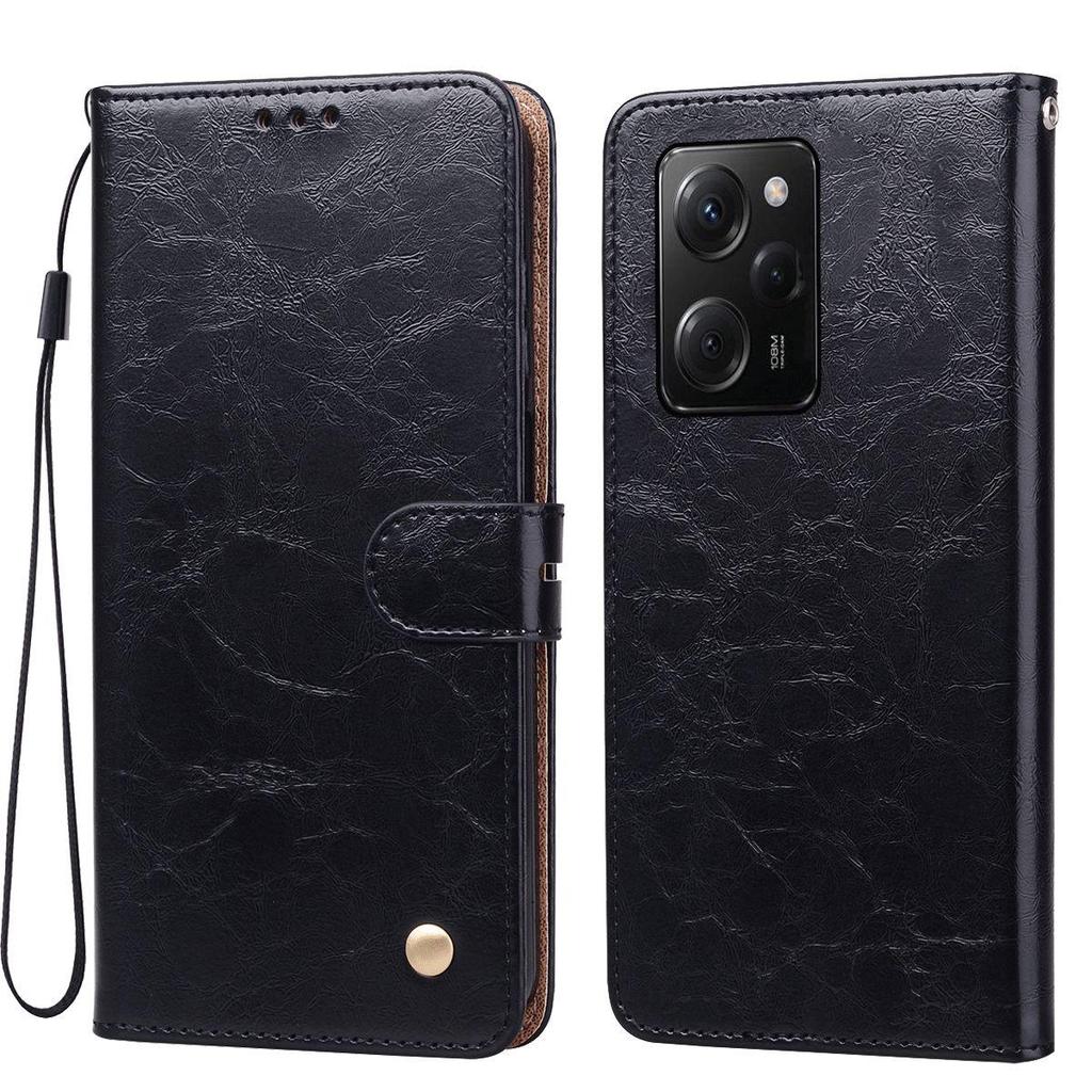 Винтажный чехол-бумажник с текстурой Crazy Horse из ПУ кожи для Xiaomi POCO X5 Pro 5G, с держателем для карт, подставкой, противоударным защитным покрытием