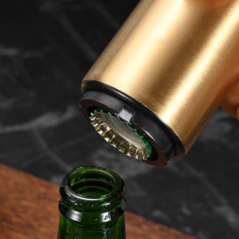 Автоматическая открывалка для пивных бутылок, нержавеющая сталь, открывалка для бутылок с нажимной крышкой, открывалка для вина, пива, напитков, газировки, барные инструменты