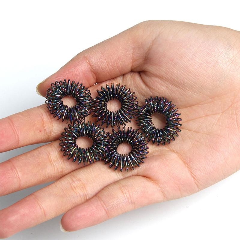 5 шт./компл., черное золото, массажное кольцо для пальцев, кольцо для акупунктуры, терапия, расслабление рук