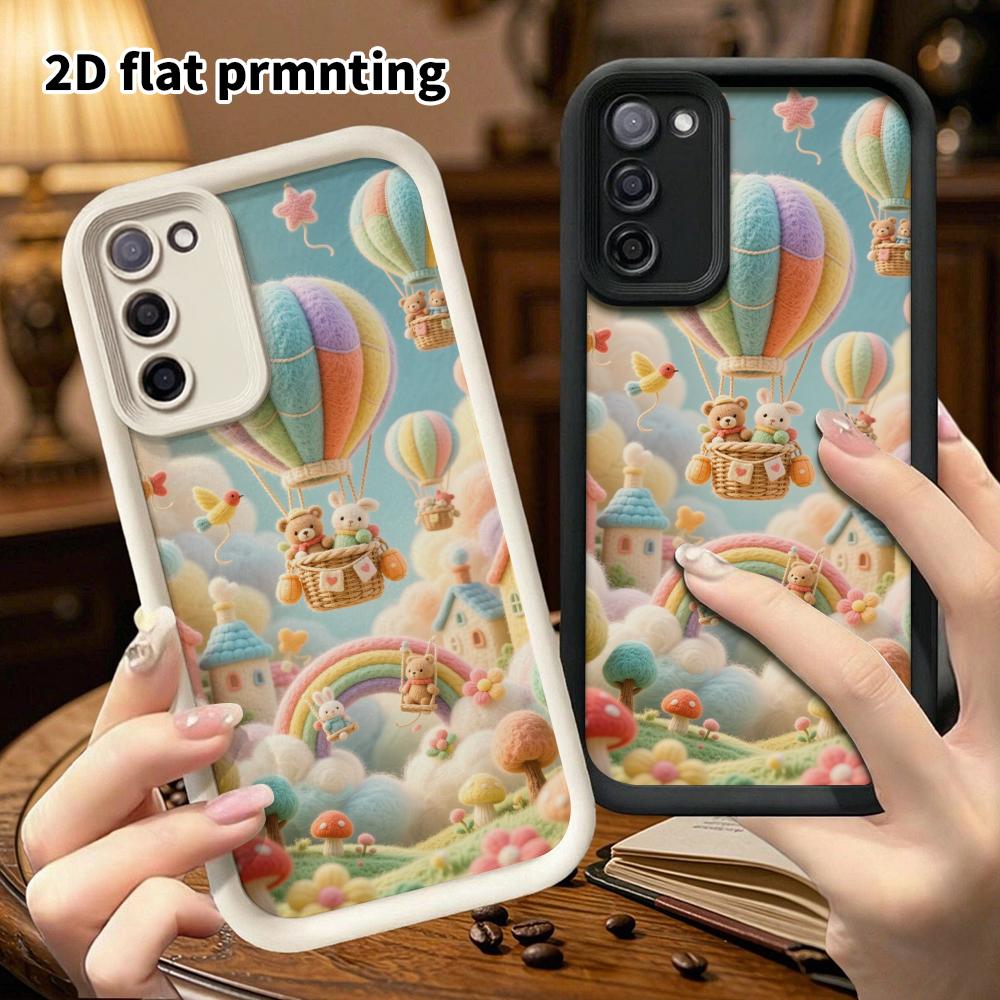 Phone Case: 2D flat, suitable for Samsung Galaxy A34 A35 M05 M06 S20 S22 S21 FE Plus 5G protective case, Hot Air Balloon Kingdom, perfect Christmas an