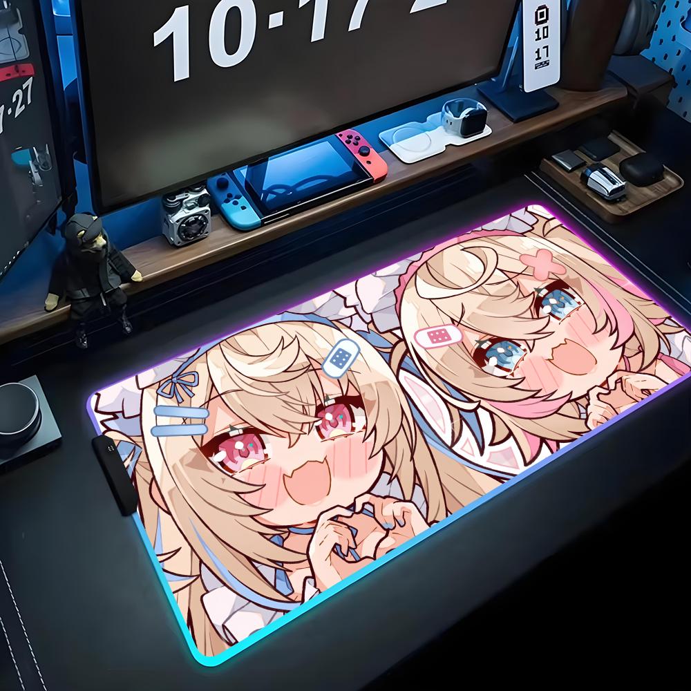 Fuwamoco Коврик для мыши RGB Игровой коврик для мыши Большой светодиодный коврик Настольный коврик для ПК Светящийся коврик для мыши Большие коврики для клавиатуры Настольный коврик с подсветкой