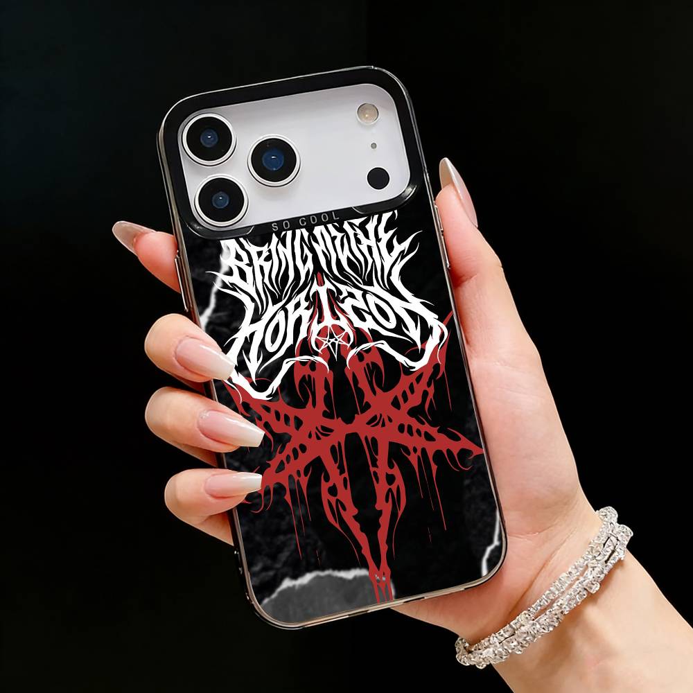 BMTH B-Bring Me the H-Horizon Phone Case For iPhone17, 16,15,14,13,12 Pro Max Black Candy Matte Shockproof Cover