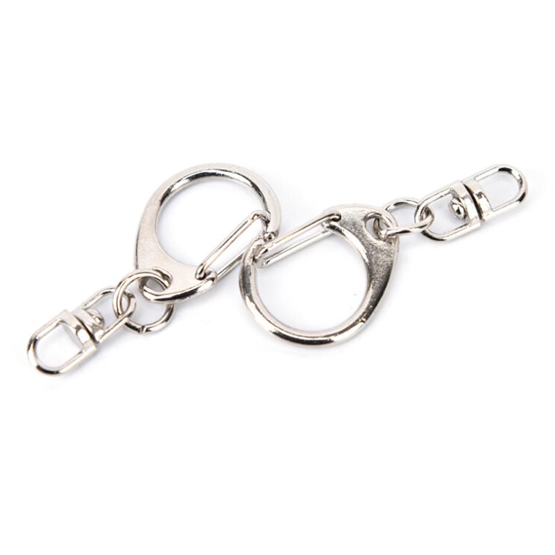 10 шт. DIY полированный серебряный брелок разъемное кольцо короткая цепь