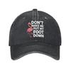 Vintage Flamingo Pink Bird Watercolor Baseball Cap Unisex Distressed Denim Snapback Cap Outdoor Adjustable Fit Hats Cap