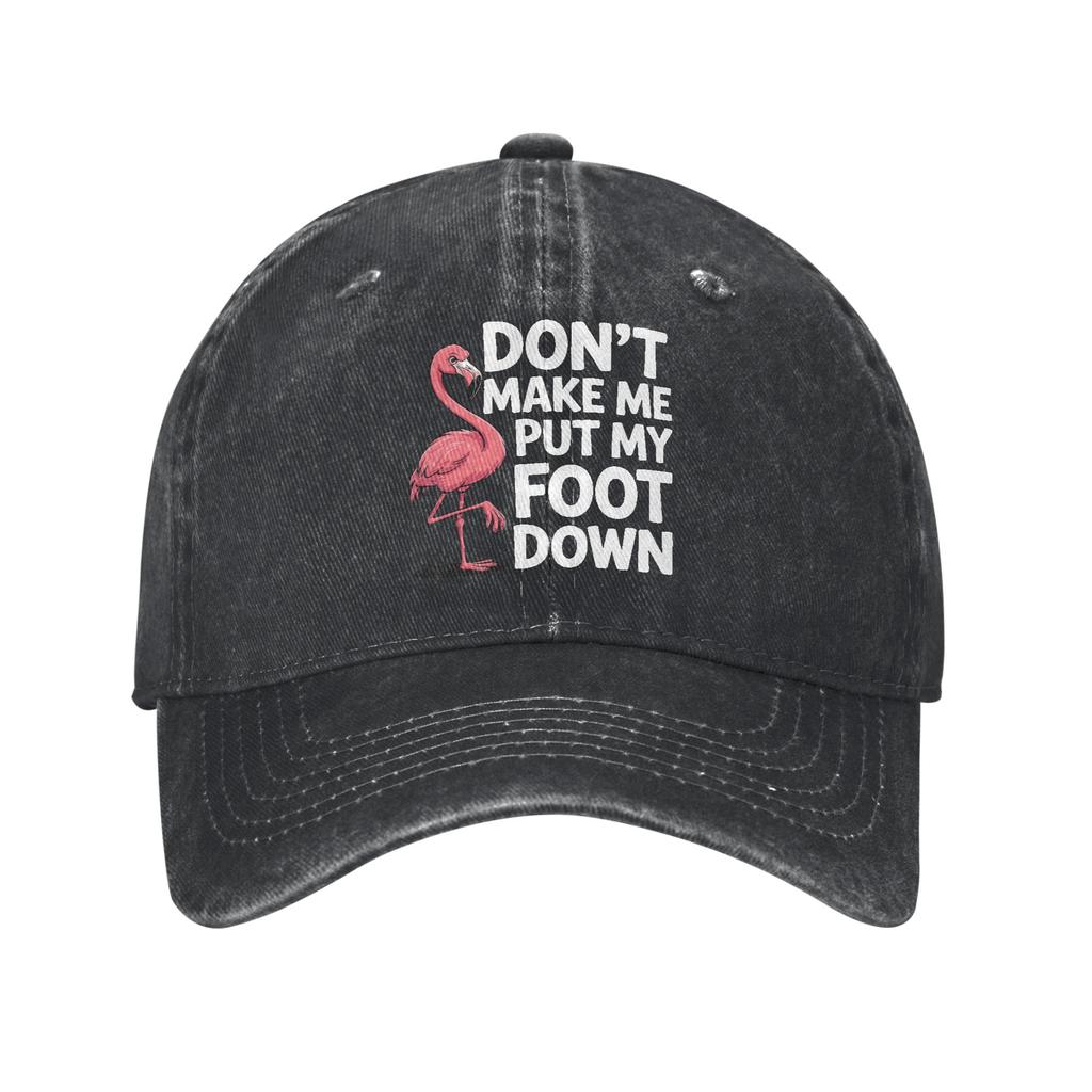 Vintage Flamingo Pink Bird Watercolor Baseball Cap Unisex Distressed Denim Snapback Cap Outdoor Adjustable Fit Hats Cap