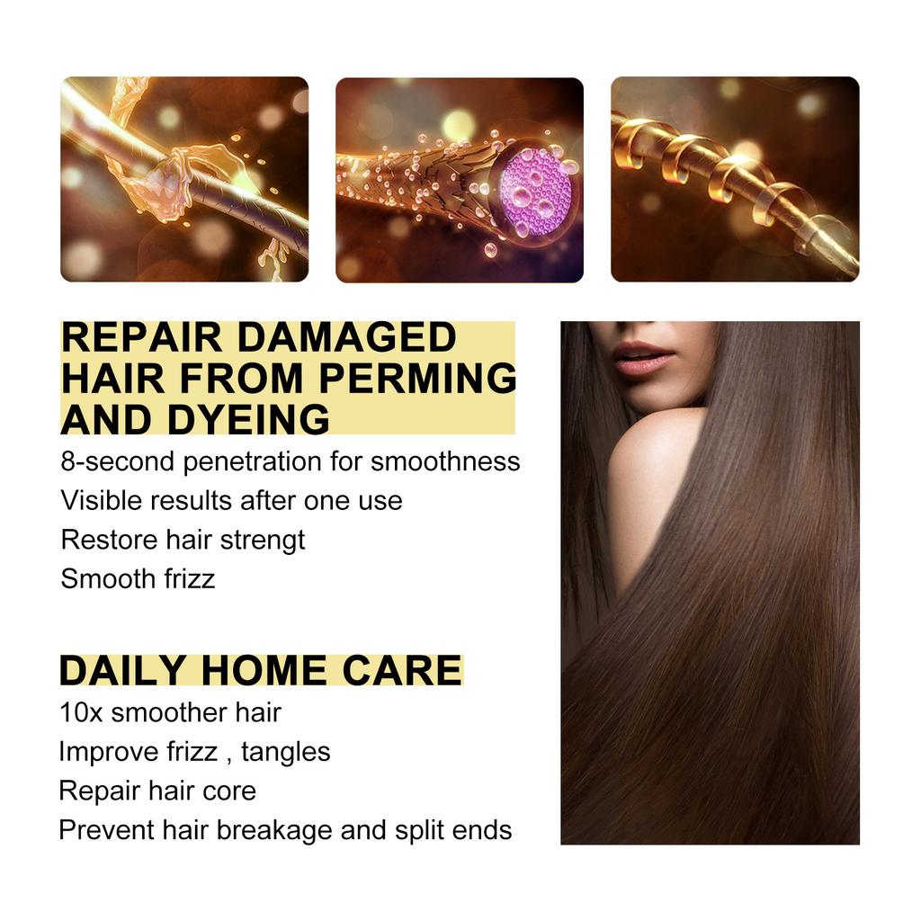 Keratin Hair Repair Cream - Smooth Frizz Control, Deep Conditioner for Dry Damaged Hair, Nourishing Leave-In Treatment