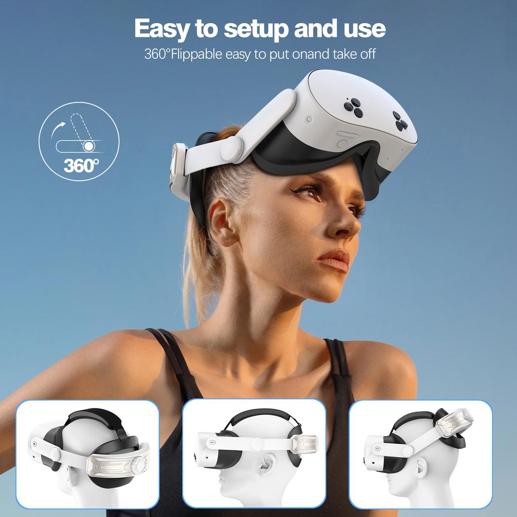 For Meta Quest 3S T2 Elite Head Strap ABS+Sponge Soft Cushion Adjustable Headband
