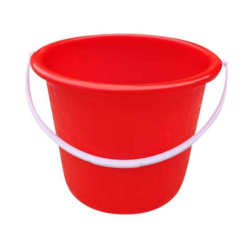 Xihe Red Plastic Round Bucket with Handle