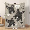 1pc Flannel Blanket Cute Black Dog Design This Shawl/blanket/nap Blanket/sofa Blanket Is Soft Comfortable and Warm Suitable for Al