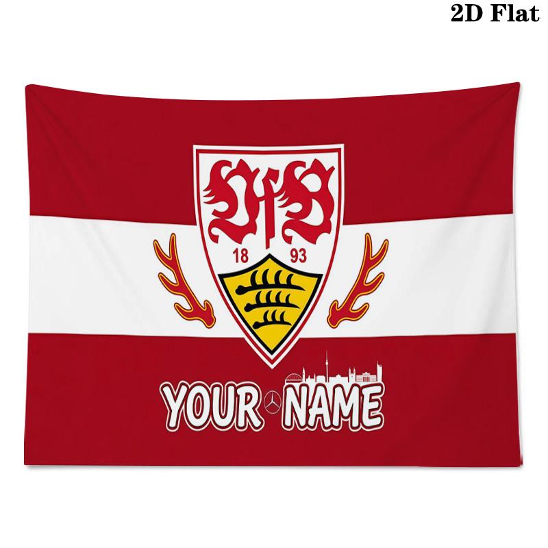 Гобелен с принтом VfB Stuttgart и индивидуальным именем – Настенное панно для спален, общежитий и домашнего декора